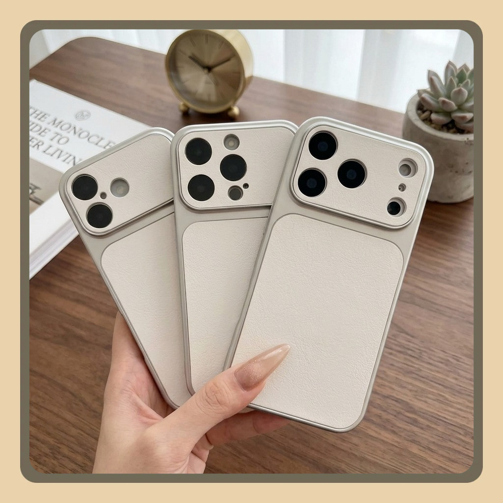 Ốp iPhone Độ IP 17PRM Vân Da Trống Bẩn, Bảo Vệ Camera - iPhone 11/12/13/14/15/16/17/Mini/Plus/Pro/Ma