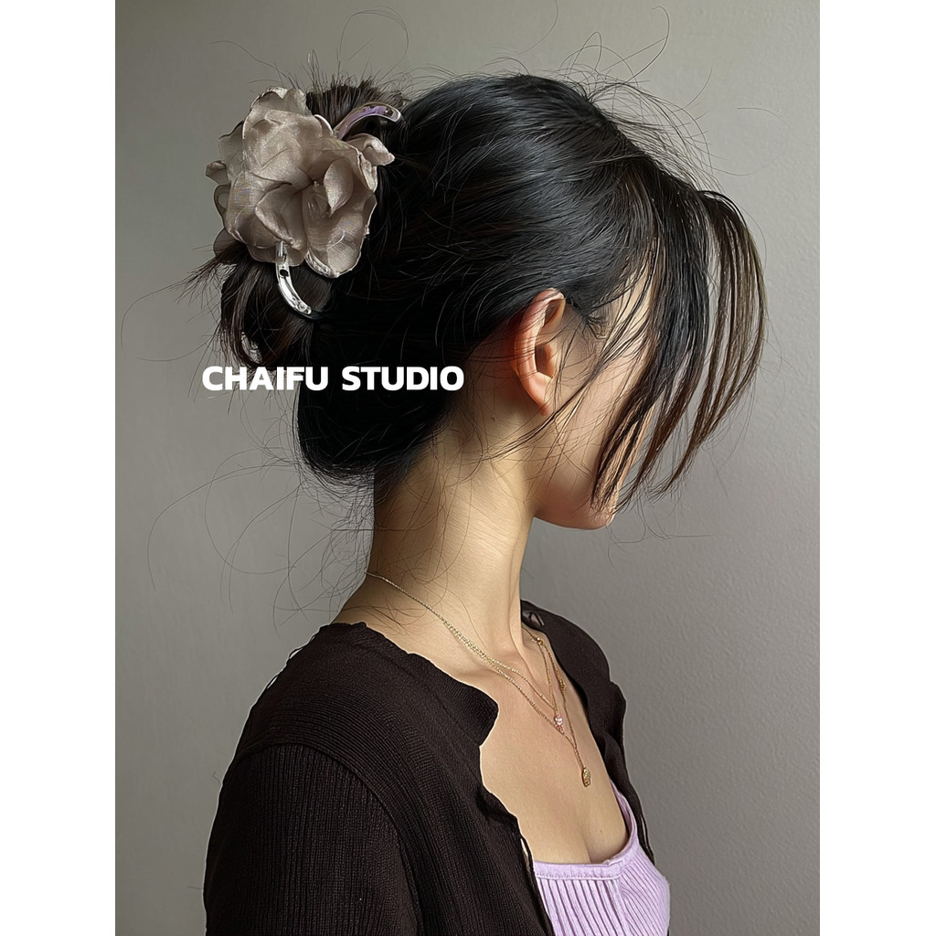 Chaifu Studio / F360 Siêu Cổ Tích Nhẹ Nhàng Đẹp Giả Kim Loại Gạc Cá Mập Kẹp Khí Quyển Phù Hợp Với Ca