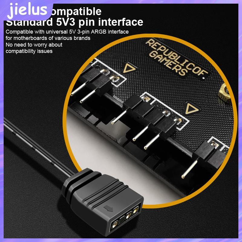[jielus] Quạt làm mát PC ARGB HUB 1 đến 11 5V 3Pin LED Strip Light HUB Adapter SATA Power ARGB Fan S
