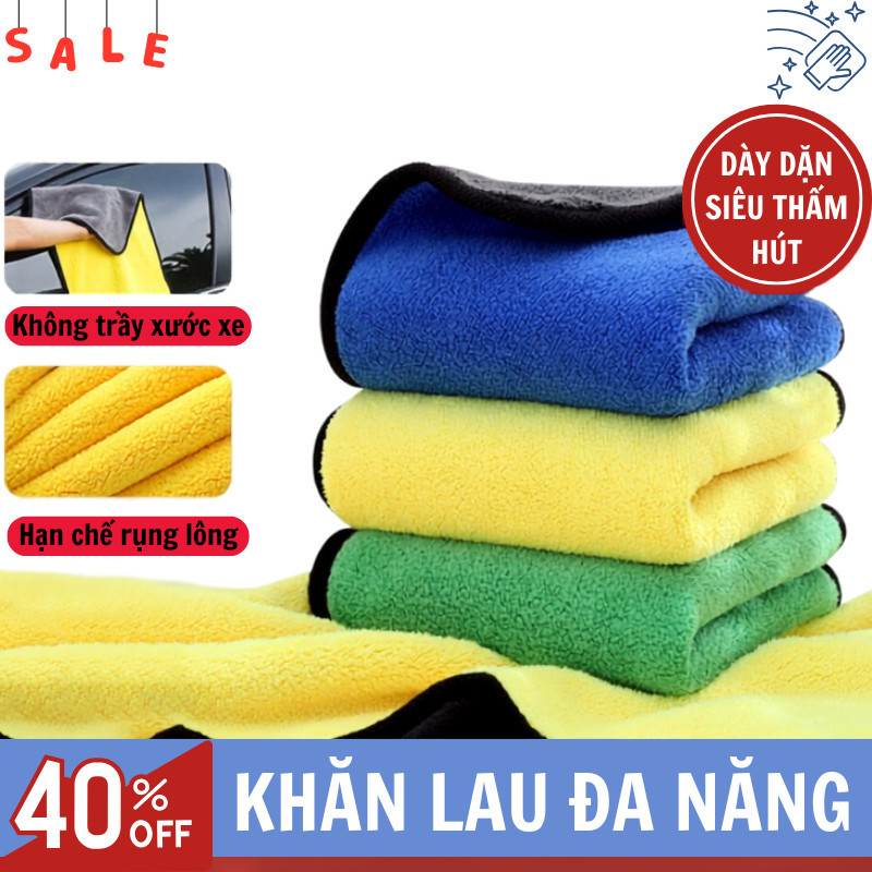 Khăn Lau Xe Microfiber Joful Home Siêu Thấm Hút Cực Nhanh, Lau Ô Tô Xe Máy Mềm Mịn Không Gây Trầy