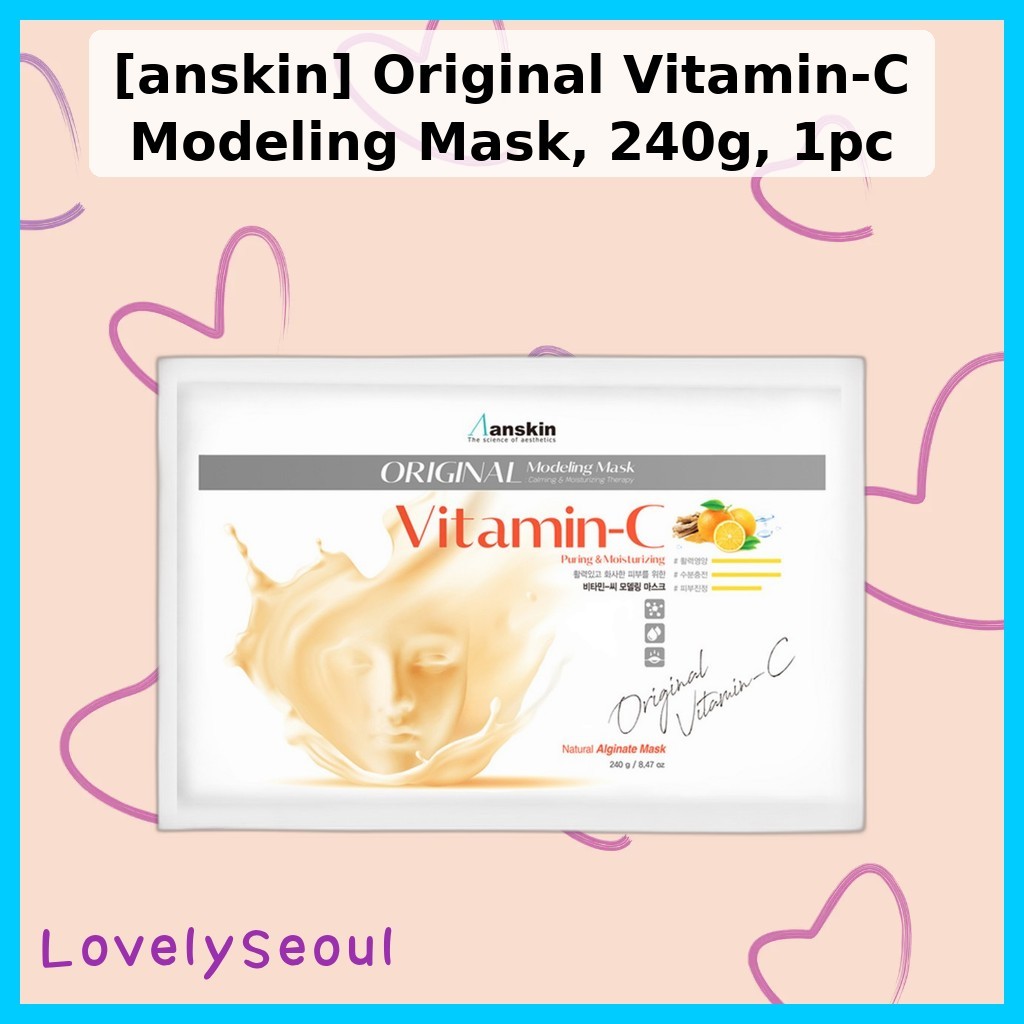 [anskin] Mặt nạ mô hình Vitamin-C chính hãng, 240g, 1 mặt nạ mô hình Hàn Quốc / Công thức làm sáng d