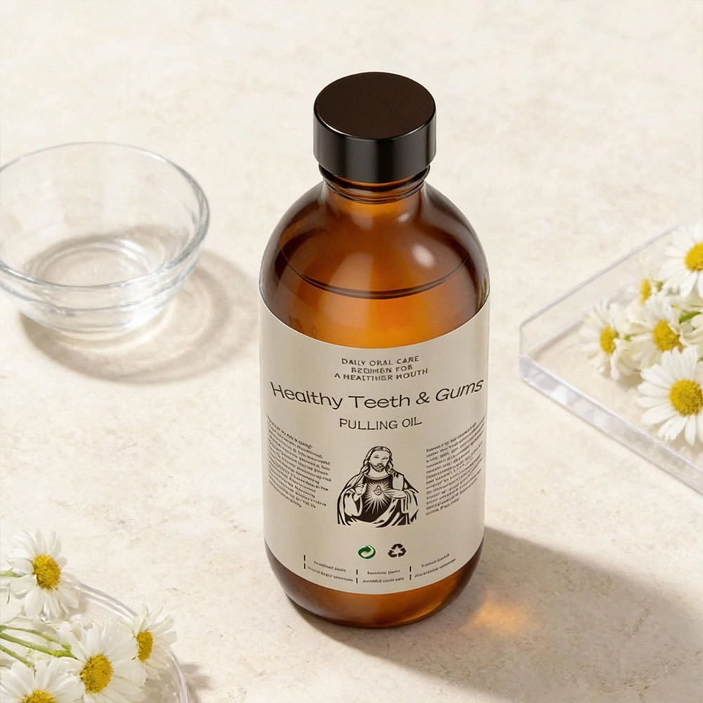 Healthy Teeth & Gums Pulling Oil Natural Oral Care Liquid Refresh Breath Clean Mouth Support Healthy