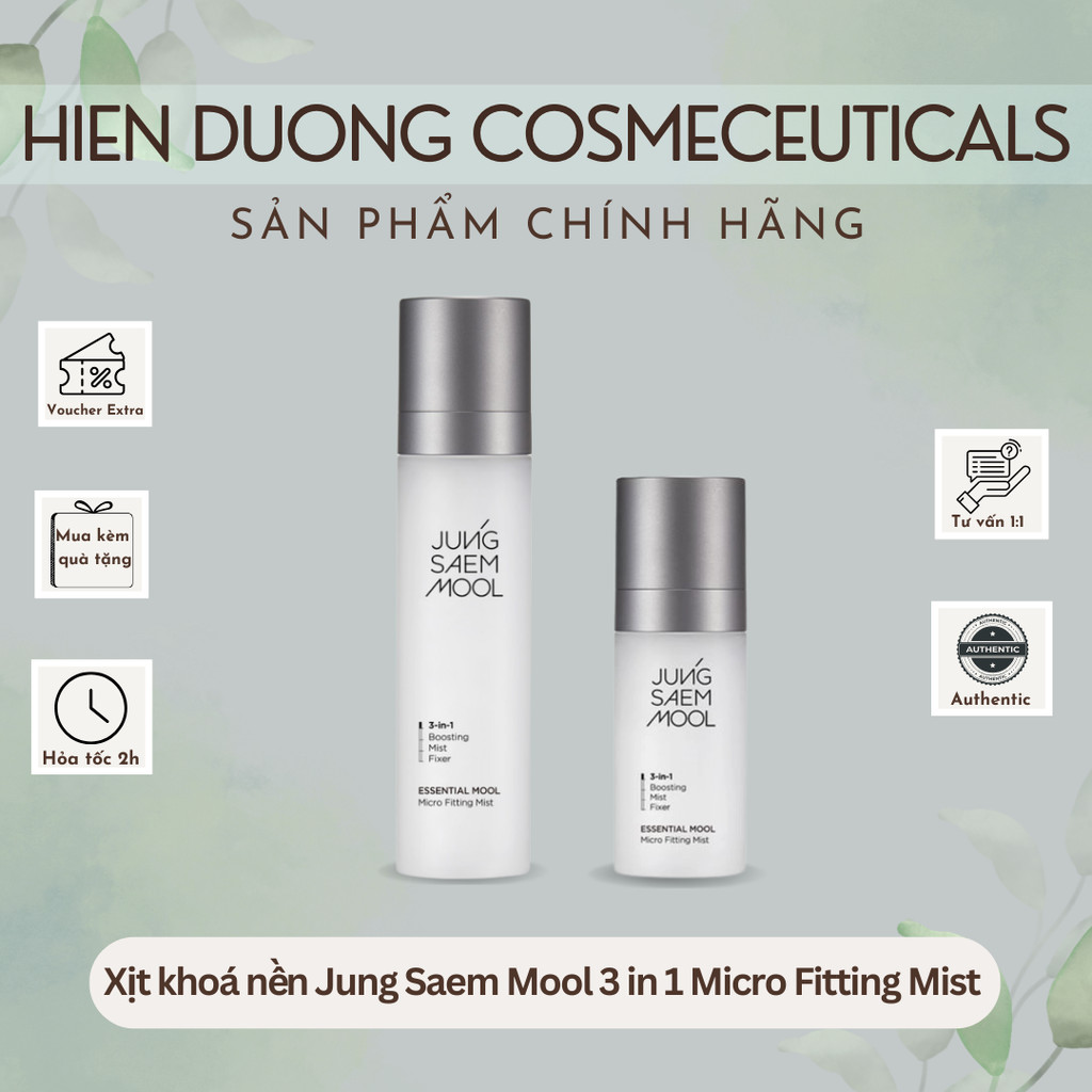[Hàng Công Ty] Xịt khoá nền Jung Saem Mool 3 in 1 Micro Fitting Mist | Xịt khoáng cấp ẩm, khoá make-
