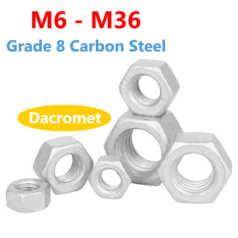 M6 M8 M10 M12 M14 M16 M18 M20 M22 M24 M27 M30 M36 Lớp 8 Thép Carbon Lục Giác Đai Ốc Dacromet GB6170