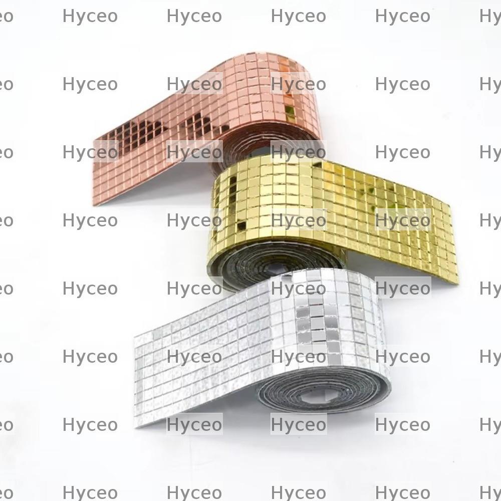Gương gạch khảm HYCEO, Nhãn dán gương bóng vũ trường vuông thủ công, DIY tự dính nền kính tường gươn