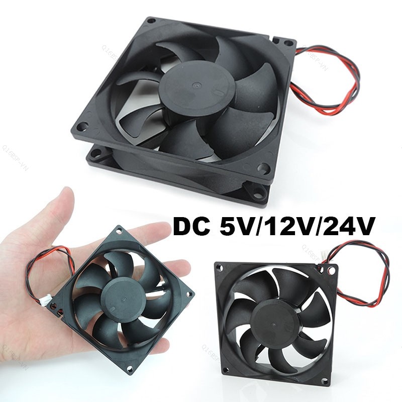 DC 5V / 12V / 24V 2pin dc 80mm 80X80X25MM Quạt Làm Mát Không Chổi Than 8cm Quạt Làm Mát 8025 Tay Dầu