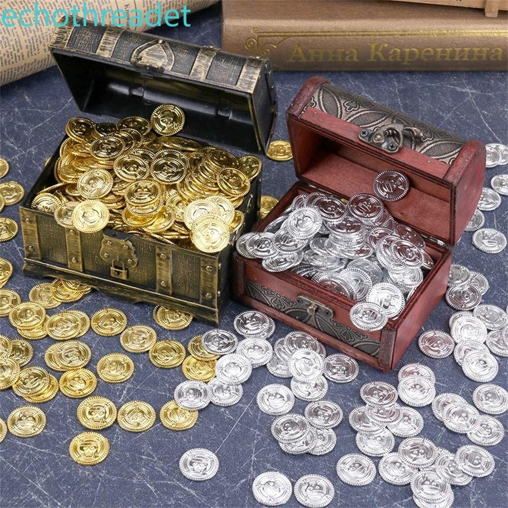 Đồng xu cướp biển WELON, Trang trí tiệc bằng nhựa Kho báu giả, Đạo cụ Cosplay Sliver Game Coin 2.5cm