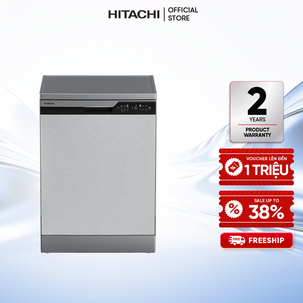 [MIỄN PHÍ GIAO HN HCM]Máy Rửa Chén Inverter Hitachi HDF-F146VX Rửa Diệt Khuẩn, Tự Động Sấy Khô,Làm B