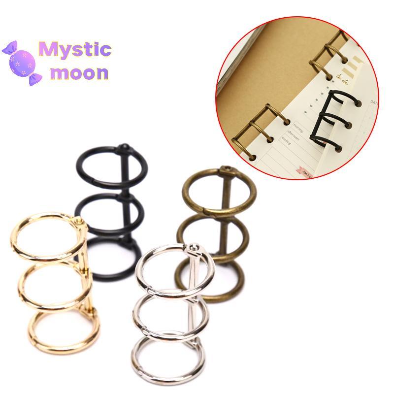 [Mystic] 2 Chiếc Kim Loại 3Rings Rời Lá Giấy Chất Kết Dính DIY Làm Sổ Tay Album Sổ Lưu Niệm [Mới]