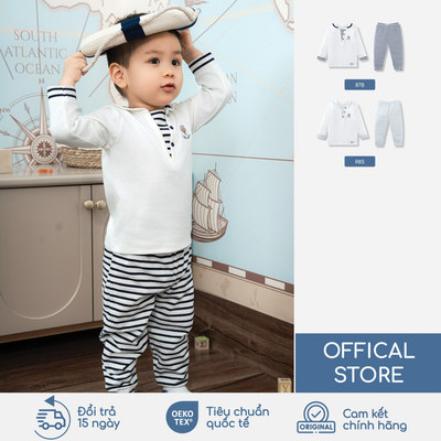 Bộ quần áo thủy thủ dài tay BuBu BU Baby Ponie, bộ dài tay trẻ em bộ dài tay bé trai gái | PCT115300