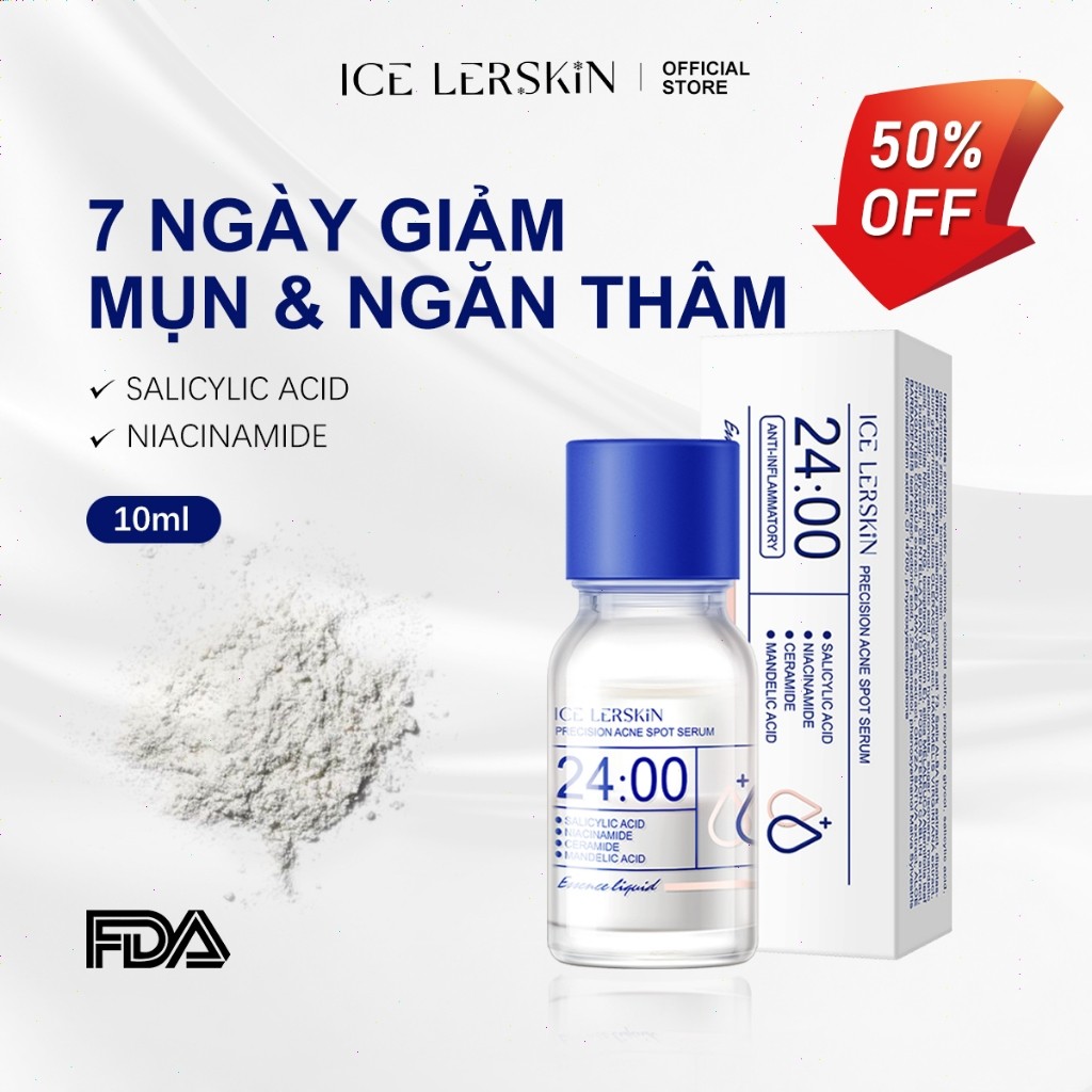 Tinh Chất Ngừa Mụn Acid Salicylic ICE LERSKIN -Giảm Thâm,  Kiểm Soát Dầu Cho Da Dầu/Mụn