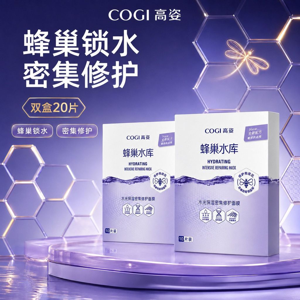 [20 Miếng] Tư thế cao 3.0 Mặt nạ chứa tổ ong Hydrating Centella Asiatica Dưỡng ẩm Sửa chữa làm dịu s
