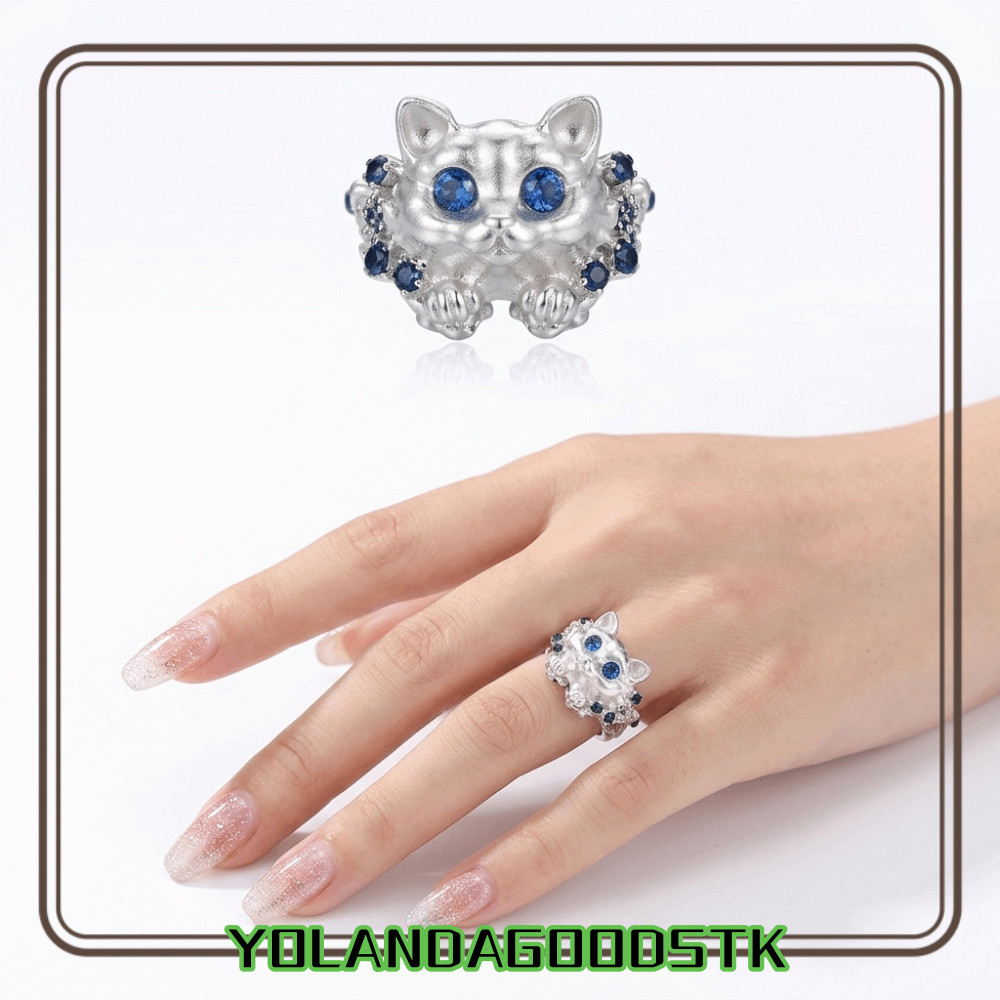 IYOLANDAGOODS1 Cat Open Ring, Open Band Cat Shape Open Ring, Thanh Lịch Có Thể Điều Chỉnh Phù Hợp Sá