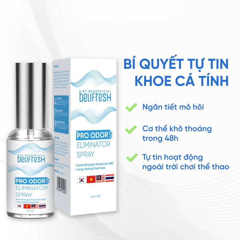 BO  Xịt khử mùi toàn thân, lăn khử mùi BEUFRESH ngăn tiết mồ hôi, hạn chế mùi cơ thể 30ml