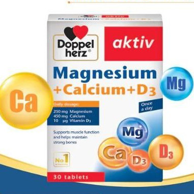 Doppelherz Aktiv Magnesium + Calcium + D3 Viên uống bổ sung Canxi