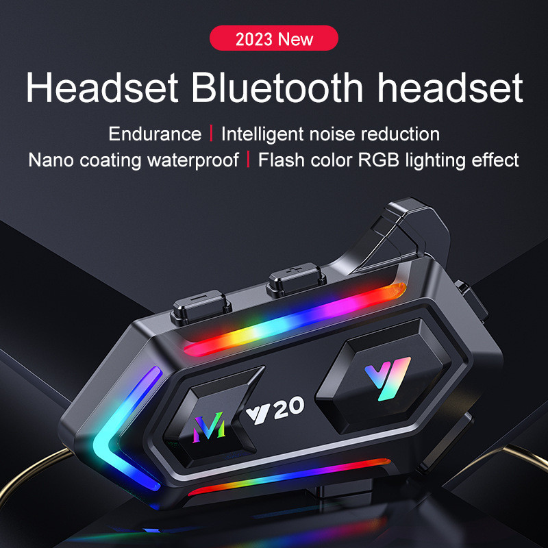 Y20 Mũ bảo hiểm độc quyền Tai nghe Bluetooth chống nước Chống bụi RGB Đèn đầy màu sắc Loa siêu trầm 