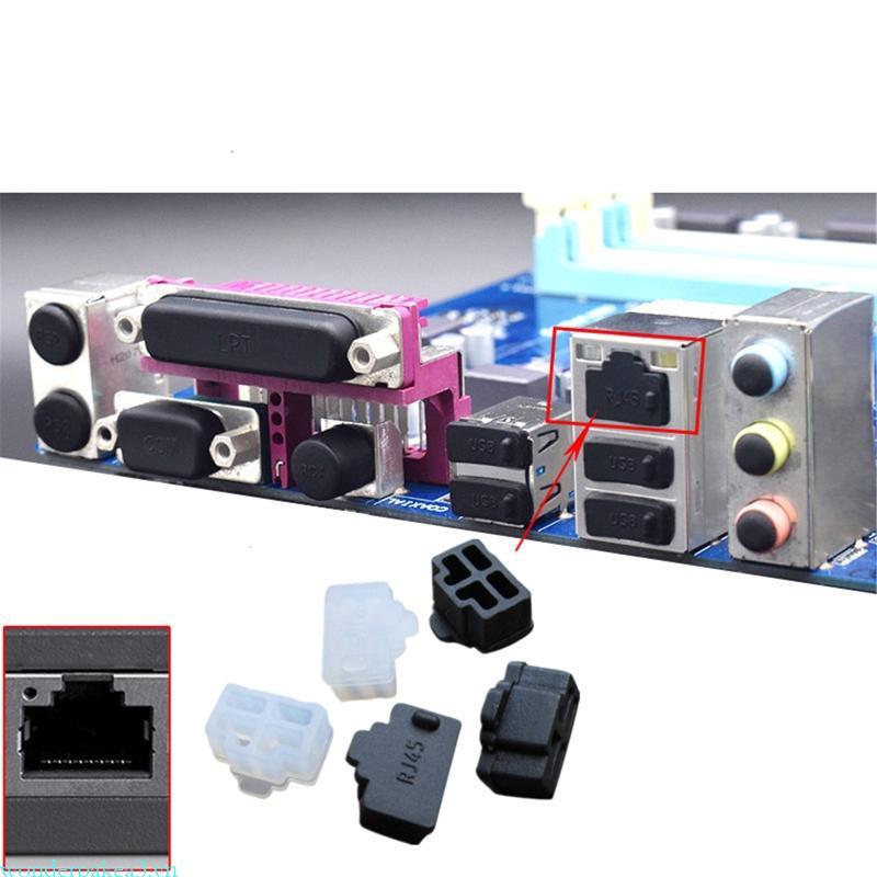 Wonderpakea3 100 Miếng Đen Ethernet Hub Cổng RJ45 Chống Bụi Nắp Bảo Vệ Cắm Cho RJ45 Router Nữ Jack A