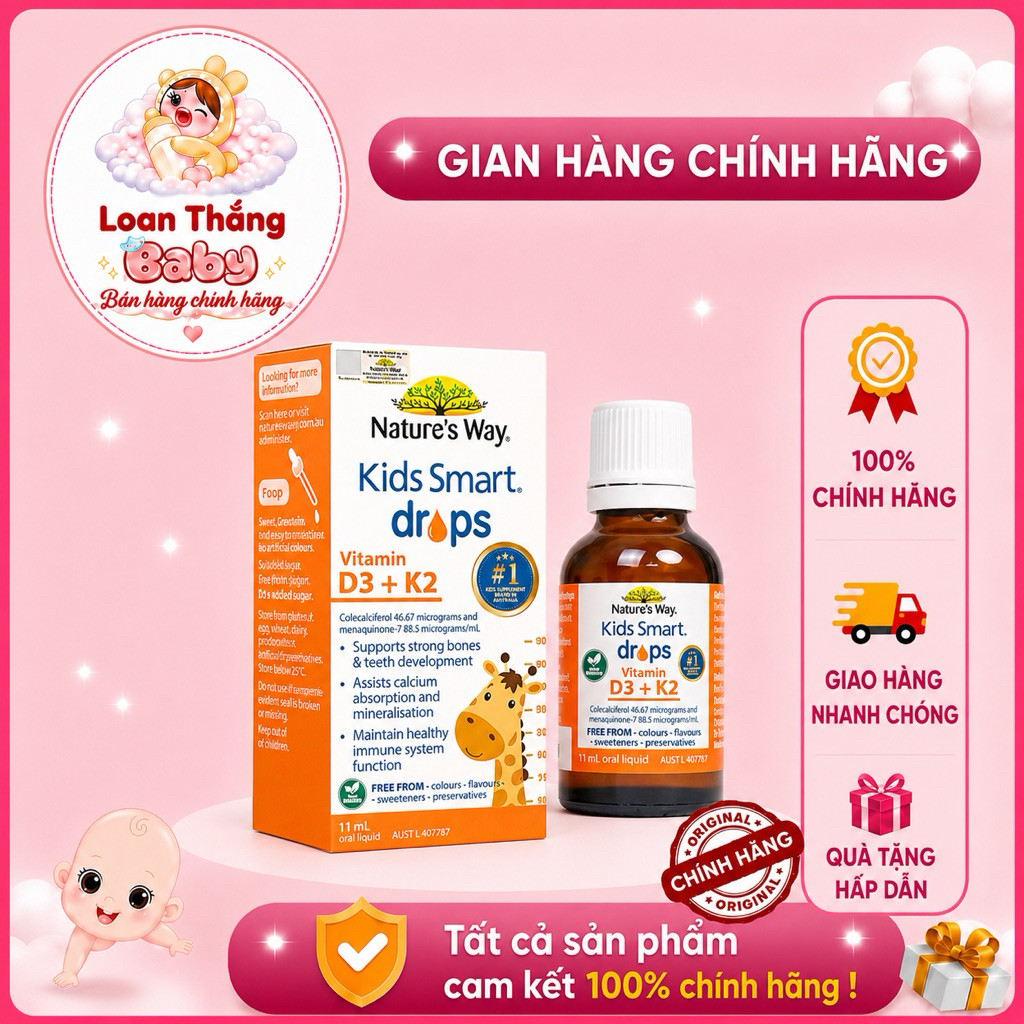 Vitamin D3k2 Organic Nature's Way, D3K2 Cho Trẻ Sơ Sinh Hoa Hướng Dương Organic Hộp 11ml-shop2
