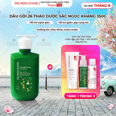 Dầu Gội 26 Thảo Dược Sắc Ngọc Khang - Hỗ Trợ Làm Sạch Sâu, Giảm Gãy Rụng, Phục Hồi Hư Tổn, Nuôi Dưỡng Mái Tóc Chắc Khỏe