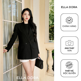Blazer công sở nữ ELLA DORA cổ ve hai cúc dài tay form gọn dễ mặc hàng ngày 3 màu ĐEN/NÂU/ĐỎ [V24]