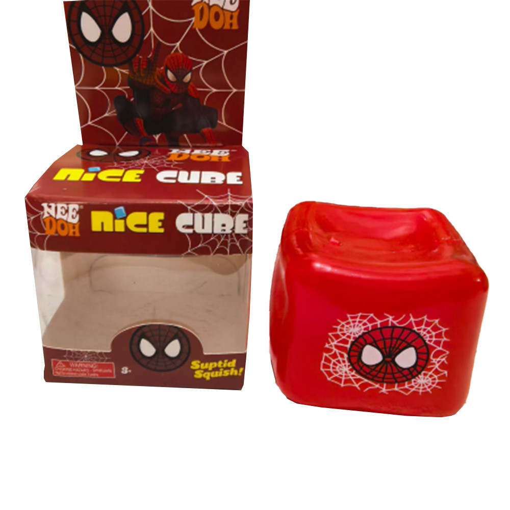 Want stress relief toy? Nee Doh Nice Cube Spider‑Man Squishy Toy, Soft Squeeze Cube, Relieve Anxiety