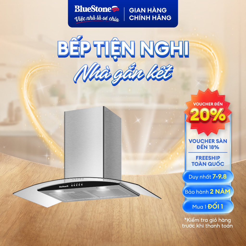 Máy Hút Mùi Kính Cong Bluestone HOB-8733 - 230W