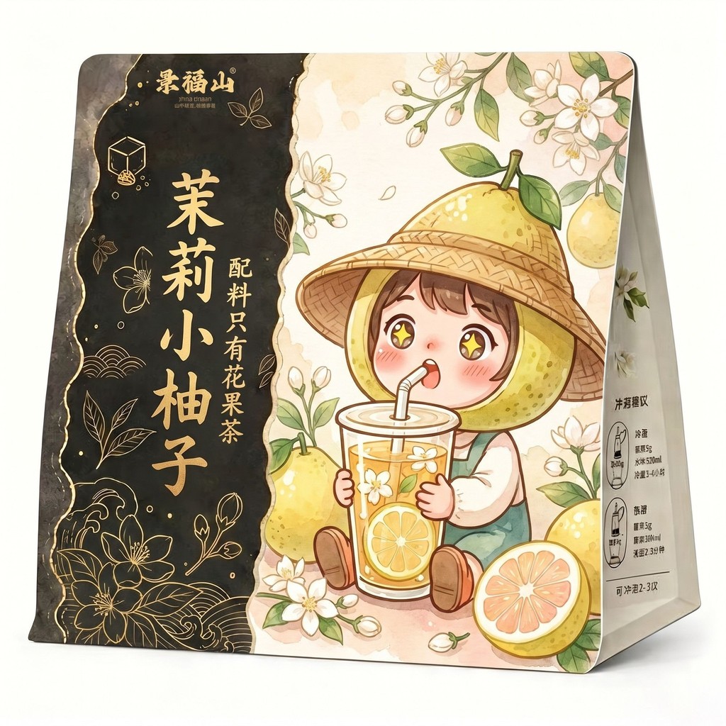 Jingfu Mountain Jasmine Trà Bưởi Yongxian Jasmine Jasmine Trà Xanh Pha Lạnh Trà Trái Cây DIY Trà Tha