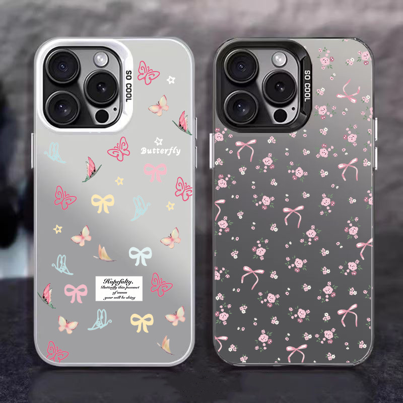 Ốp điện thoại nơ hoa hồng dễ thương Tương thích cho iPhone 16E 16 Pro Max 16 Plus 6 Plus 6S Plus Vỏ 
