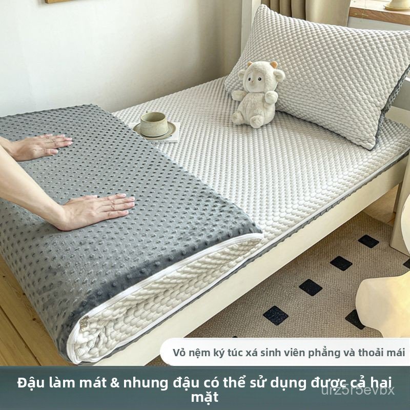 Ga bọc nệm ký túc xá 90x190cm dày dặn dùng được hai mặt, khóa kéo toàn diện