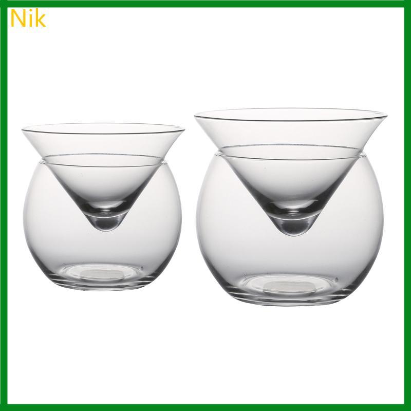 Nik Wine Glass Cone Martini Globular Set Bartender Cốc uống nước Cốc hai lớp
