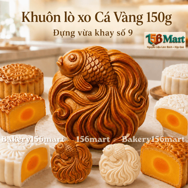 Khuôn Trung thu 150gr cá vàng (56)