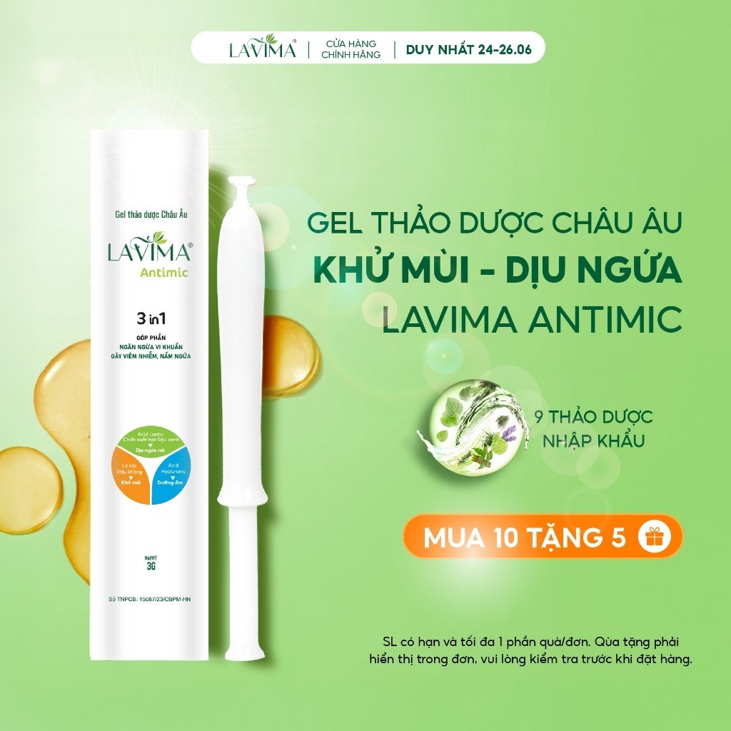 Gel Phụ Khoa Lavima Antimic (Đũa Thần Inner) Làm Sạch - Khử Mùi - Dịu Ngứa Nhanh Tại Chỗ, Bút 3g