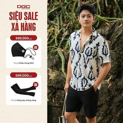 Áo Sơ Mi Ngắn Tay DGC Dáng Suông, Phong Cách Trẻ Trung, Chất Vải Mềm Nhẹ Thoáng Mát - SASNBE46M