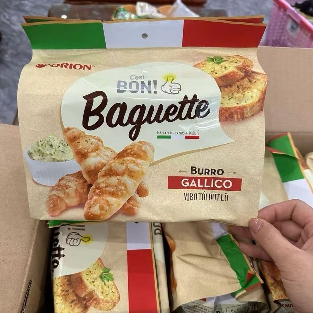 Bánh mi Orion Nhỏ Baguette Baguette Tỏi Bơ Muối Bánh Quy Đồ Ăn Nhẹ Thường Ngày Muối giòn% LS260814