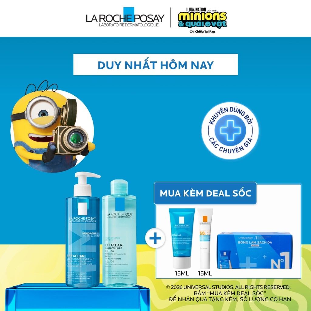 Bộ đôi làm sạch và tẩy trang dành cho da dầu mụn Double Cleansing Oily Skin
