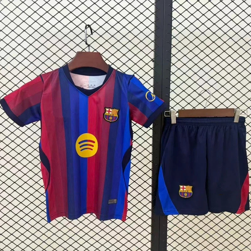 Chất Lượng Cao 26-27 Bar Club Home Jersey Kids Yamal #10 Pedri #8 Phiên bản quạt áo bóng đá