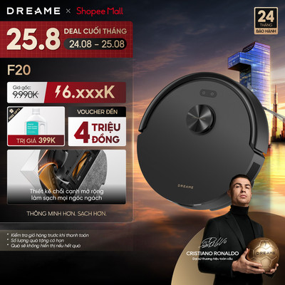 Dreame F20  Robot hút bụi thông minh | Hút & lau 2 trong 1 | lực hút 20.000Pa | BH 24 tháng