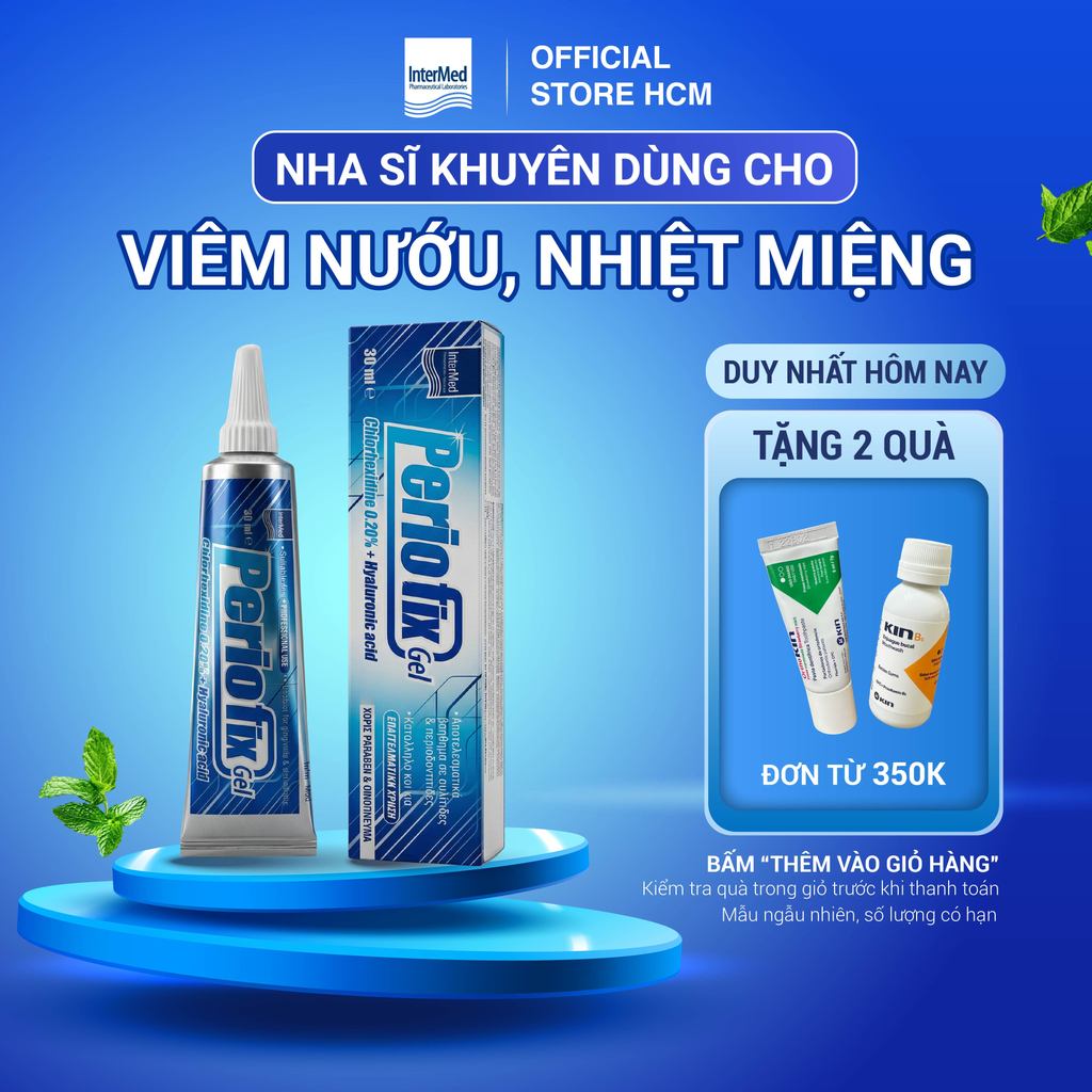 Gel Bôi Nướu Perio Fix Chứa Chlorhexidine 0.2%, Tuýp 30ml - Intermed