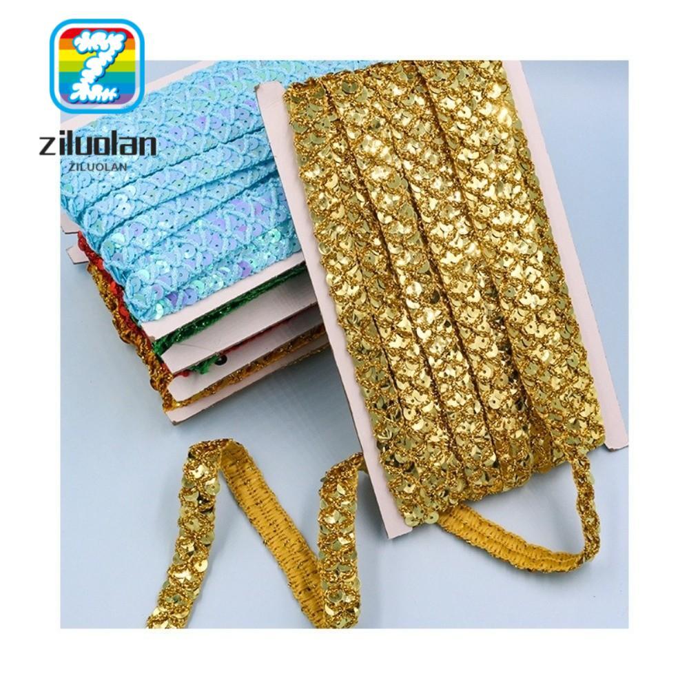 ZILUOLAN Sequin Trim Ribbon, Băng ren sequin rộng 1,5cm kim loại, Chiều dài đa năng 10 mét Kết cấu l