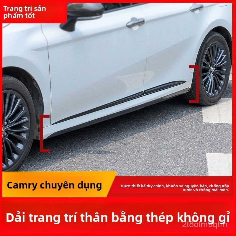 Nẹp sườn chống trầy xước Toyota Camry 2018-2026, thanh trang trí ốp hông cửa xe bền đẹp, thiết kế ti