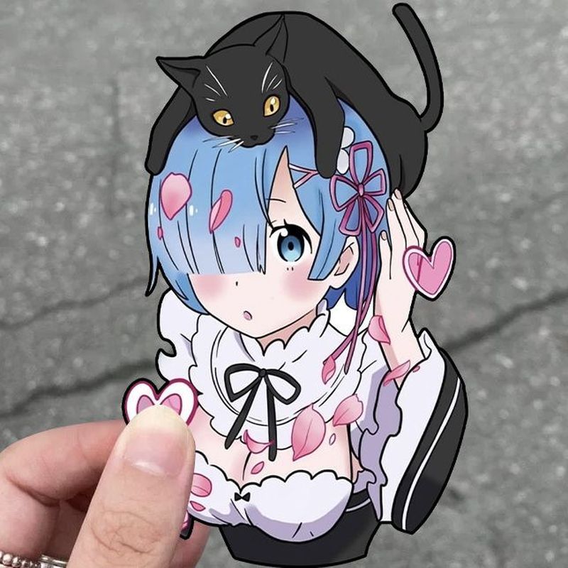 Re: Zero-Starting Life in Another World / Anime Rem Sticker Trang trí Decal chống nước cơ thể / Uywq