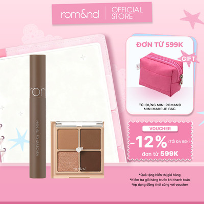 Combo Bảng màu mắt Romand Better Than Eyes 6.5g + Mascara chuốt mi Romand Han All Fix Mascara - Han All Line 7g