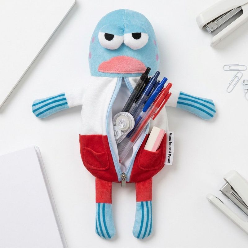 Hàng sẵn có Meow House Meow Libiqibao Cư dân Dumb Fish Pencil Case Ins Doll Phim hoạt hình dễ thương