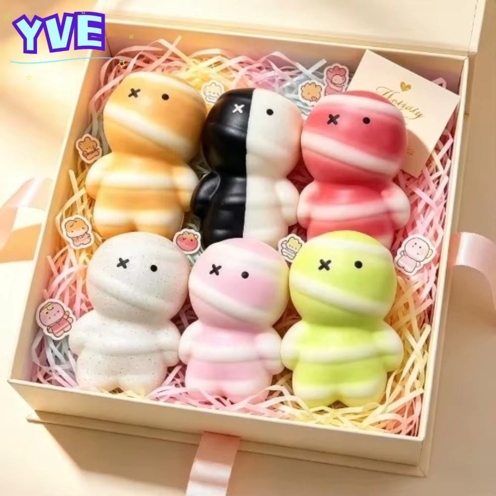 YVE Halloween Mummy Bóp Đồ Chơi, Chậm Kết Cấu Mềm Bóp Fidget Đồ Chơi, Phong Cách Vui Nhộn Mini Mummy