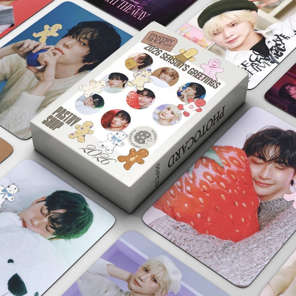 Bộ 55 thẻ ảnh ATEEZ 2026 Season’s Greetings 2026 mẫu mới