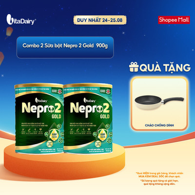 [COMBO 2 LON] Sữa bột Nepro 2 Gold - Phù hợp cho người bệnh suy thận có lọc máu ngoài - Lon 900g
