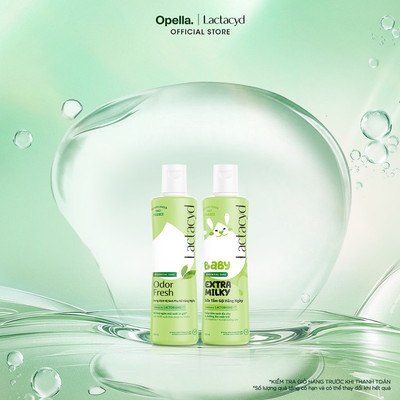 Bộ Dung Dịch Vệ Sinh Phụ Nữ Lactacyd Odor Fresh Ngăn Mùi 24H 250ml + Sữa Tắm Gội Trẻ em Lactacyd Baby Extra Milky 250ml