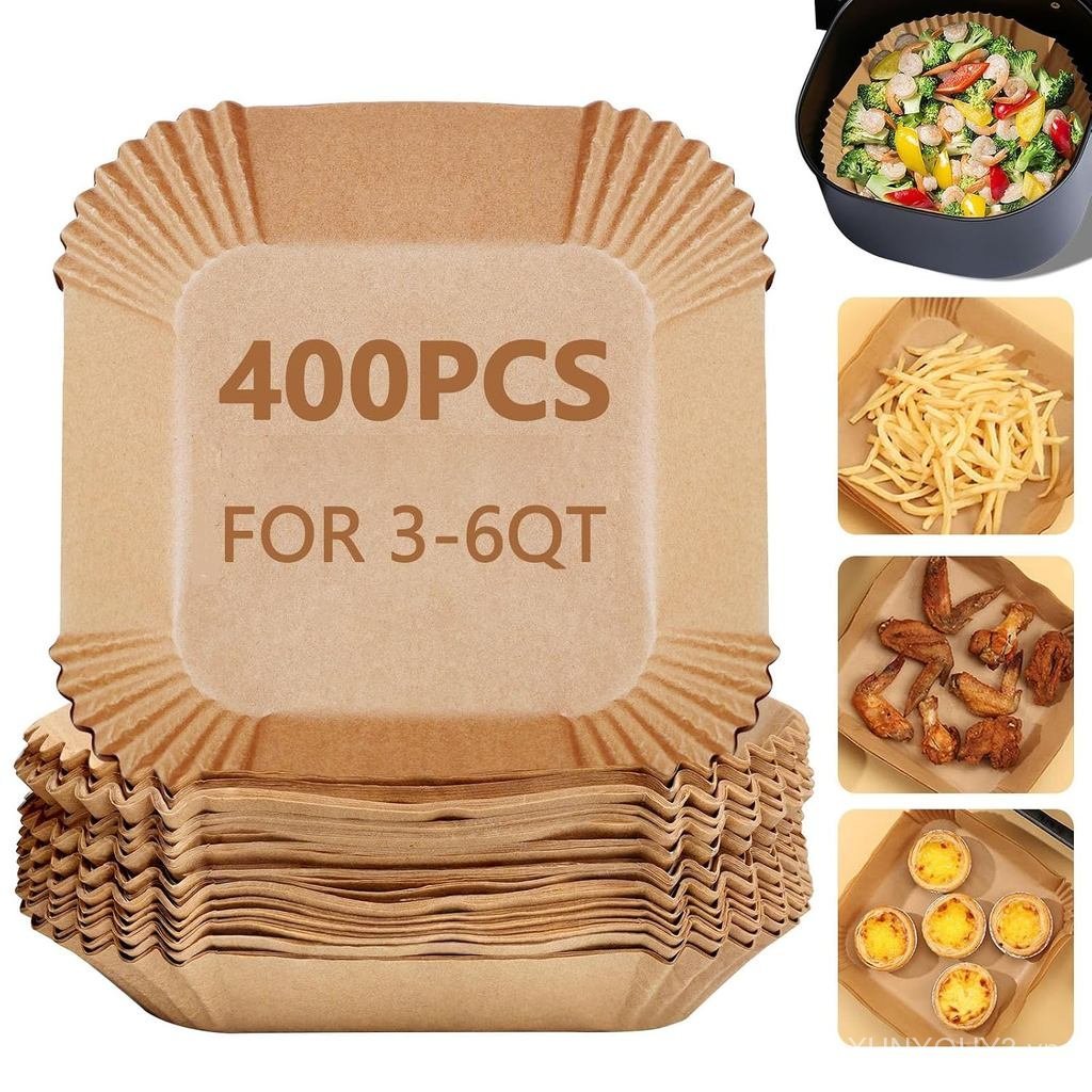 400 Pack 7.5 Inch Air Fryer Liners, Parchment Paper Sheets for Air Fryer Basket, Non-Stick, Disposab