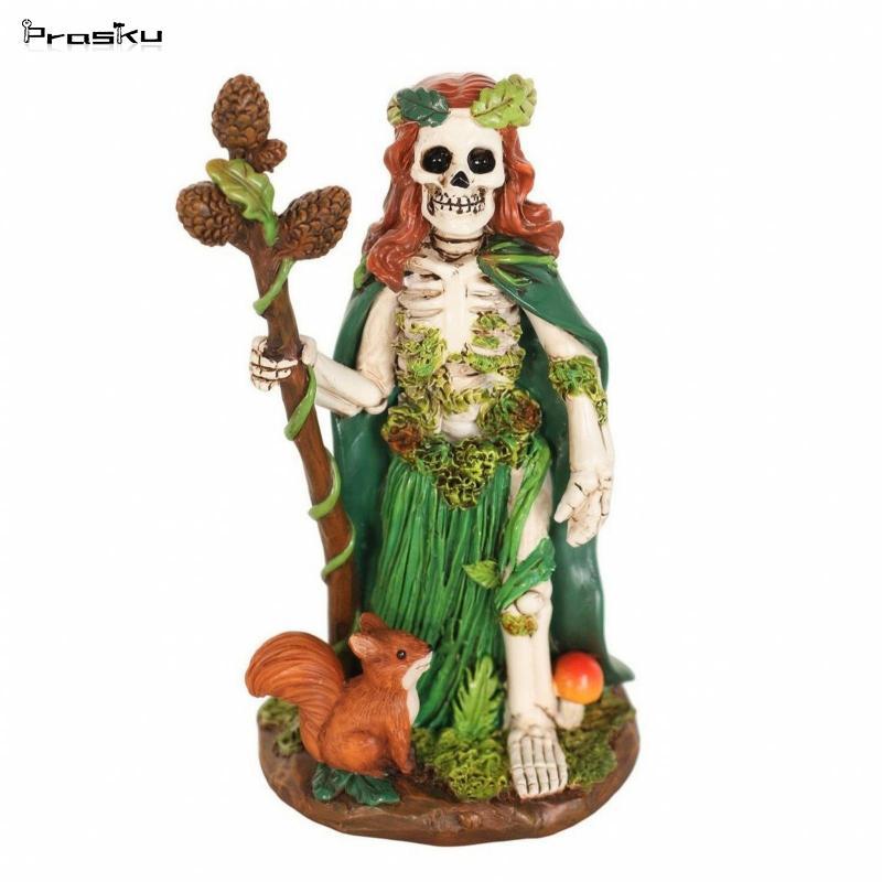Prasku Skeletal Woodland Deity Figurine Chi tiết Woodland Skeleton Figurine với Woodland Base Điêu k