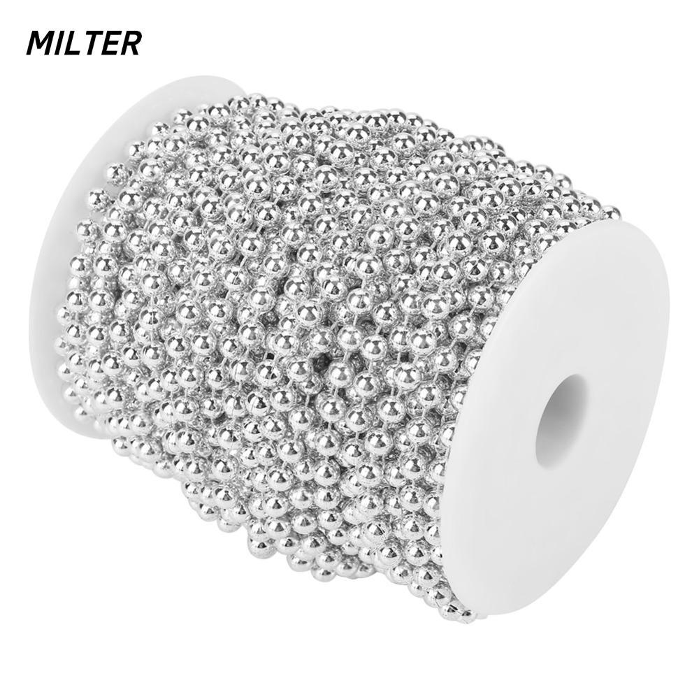Dây vòng hoa MILTER, Dây mạ điện dài 6mm Kích thước 78FT, Dây đính cườm Màu bạc Chiều dài 82 Feet Hạ